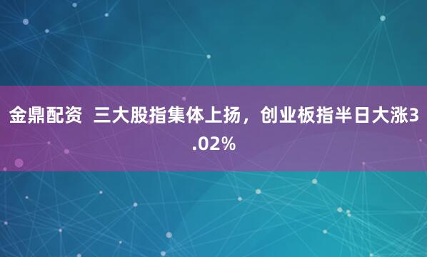 金鼎配资  三大股指集体上扬，创业板指半日大涨3.02%